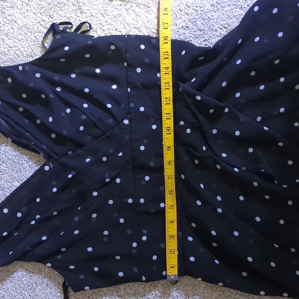 WHBM White House Black Market Polkadot Swing Dancing Dress In Black And White 12 - Picture 16 of 16